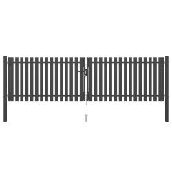 antracit színű acél kerítéskapu 400 x 75 cm