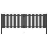 antracit színű acél kerítéskapu 400 x 100 cm