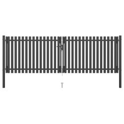 antracit színű acél kerítéskapu 400 x 100 cm