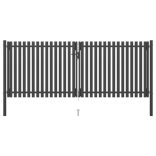 antracit színű acél kerítéskapu 400 x 125 cm