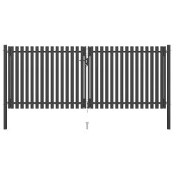 antracit színű acél kerítéskapu 400 x 125 cm