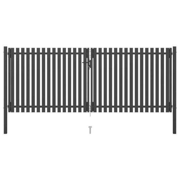 antracit színű acél kerítéskapu 400 x 125 cm