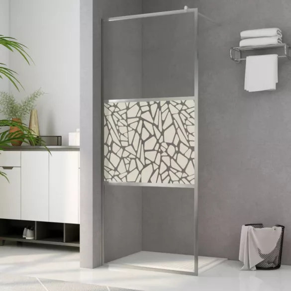 zuhanyfal kőmintás ESG üveggel 140 x 195 cm