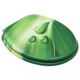 zöld vízcseppmintás MDF WC-ülőke fedéllel
