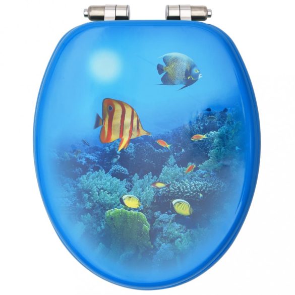 mélytengeri mintás MDF WC-ülőke lassan csukódó fedéllel