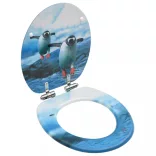 pingvinmintás MDF WC-ülőke lágyan csukódó fedéllel