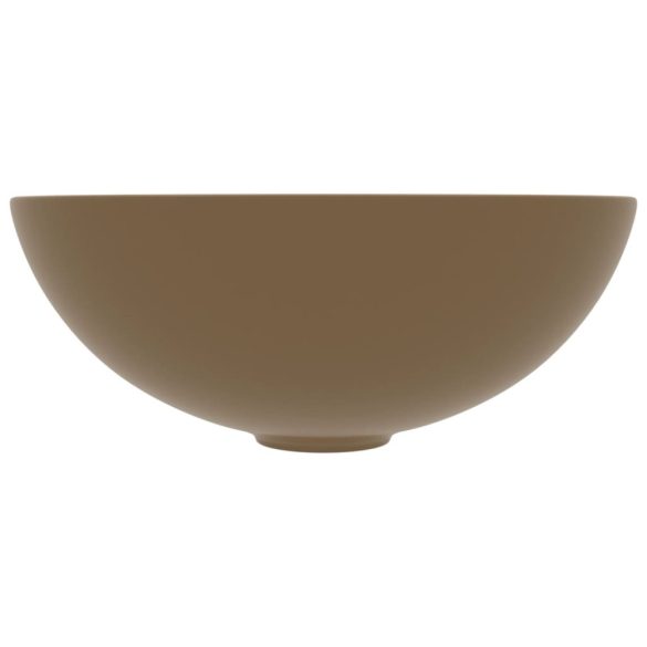 kerek matt krémszínű kerámia mosdókagyló