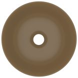 kerek matt krémszínű kerámia mosdókagyló