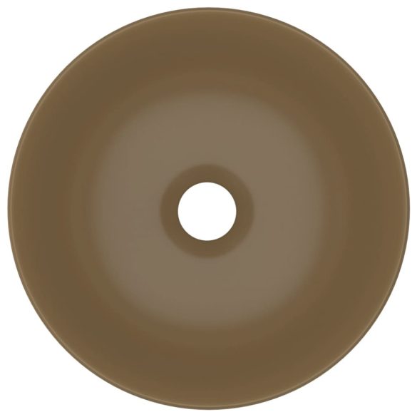 kerek matt krémszínű kerámia mosdókagyló