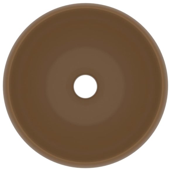 kerek matt krémszínű kerámia luxus mosdókagyló 40 x 15 cm