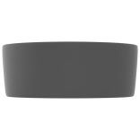 kerek matt sötétszürke kerámia luxus mosdókagyló 40 x 15 cm