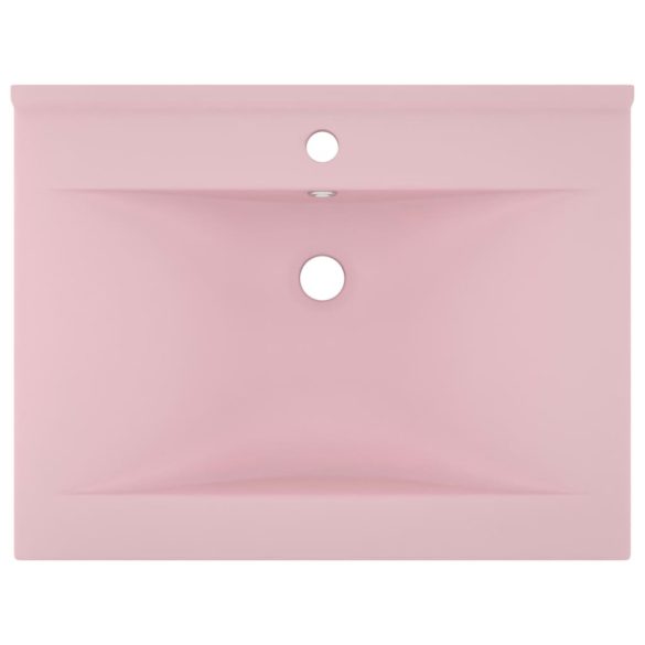 matt rózsaszín kerámia luxus mosdókagyló csapfurattal 60x46 cm