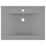 matt világosszürke kerámia luxus mosdó csapfurattal 60 x 46 cm