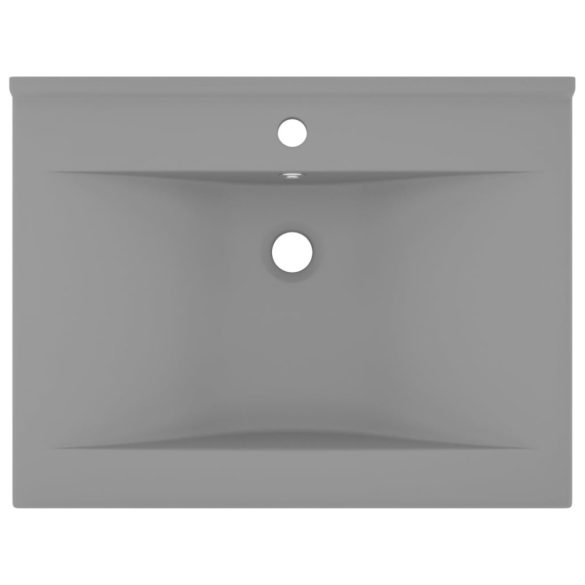 matt világosszürke kerámia luxus mosdó csapfurattal 60 x 46 cm
