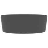 matt sötétszürke luxus kerámia mosdókagyló túlfolyóval 36x13 cm