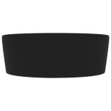 matt fekete luxus kerámia mosdókagyló túlfolyóval 36 x 13 cm