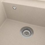 bézs gránit konyhai mosogatótálca túlfolyóval