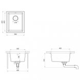 fehér gránit konyhai mosogatótálca túlfolyóval