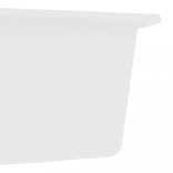 fehér gránit 2 medencés konyhai mosogató túlfolyóval