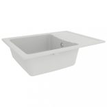 fehér gránit ovális konyhai mosogatótálca túlfolyóval