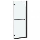 2 paneles fekete ESG zuhanykabin összecsukható ajtóval 95x140cm