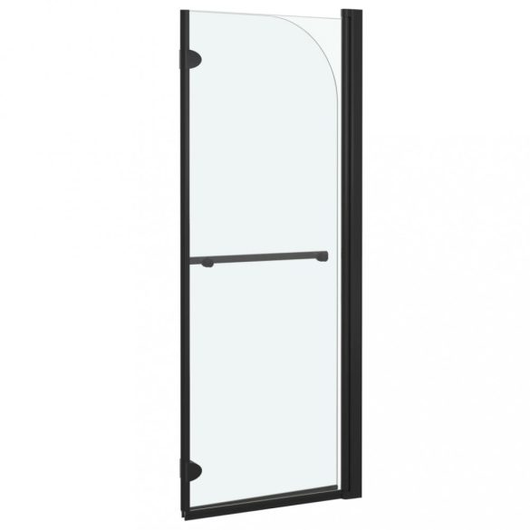 2 paneles fekete ESG zuhanykabin összecsukható ajtóval 95x140cm