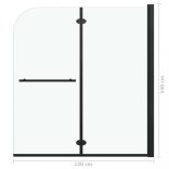 2 paneles fekete ESG zuhanyzó összecsukható ajtóval 120x140 cm