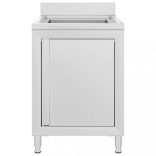 rozsdamentes acél kereskedelmi konyhai mosogató 60 x 60 x 96 cm