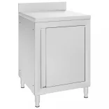 rozsdamentes acél kereskedelmi munkapult szekrénnyel 60x60x96 cm