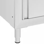 rozsdamentes acél kereskedelmi munkapult szekrénnyel 60x60x96 cm