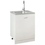 ezüst rozsdamentes acél lefolyós konyhamosogató 600x500x155 mm