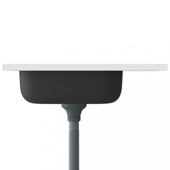 ezüst rozsdamentes acél lefolyós konyhamosogató 600x500x155 mm