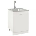 ezüst rozsdamentes acél lefolyós konyhamosogató 600x600x155 mm