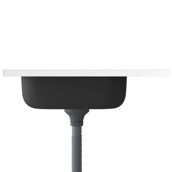 ezüst rozsdamentes acél lefolyós konyhamosogató 600x600x155 mm