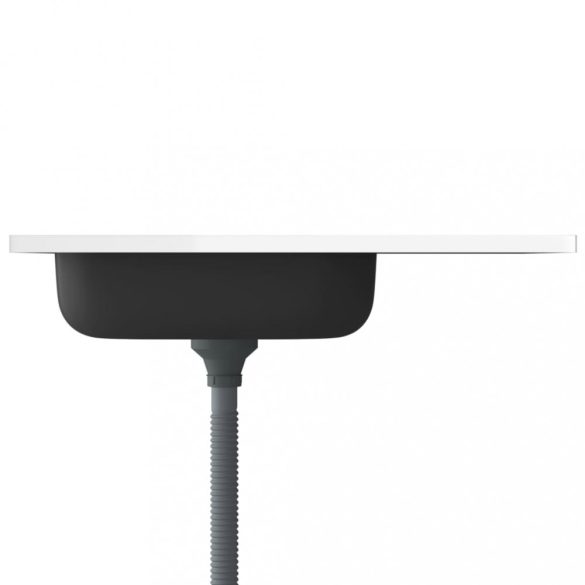 ezüst rozsdamentes acél lefolyós konyhamosogató 800x500x155 mm