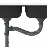 ezüst rozsdamentes acél dupla konyhamosogató 800 x 500 x 155 mm