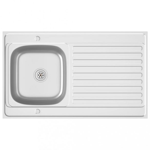 ezüst rozsdamentes acél lefolyós konyhamosogató 1000x600x155 mm