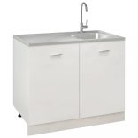 ezüst rozsdamentes acél lefolyós konyhamosogató 1000x600x155 mm