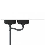 ezüst rozsdamentes acél dupla konyhamosogató 1200x600x155 mm