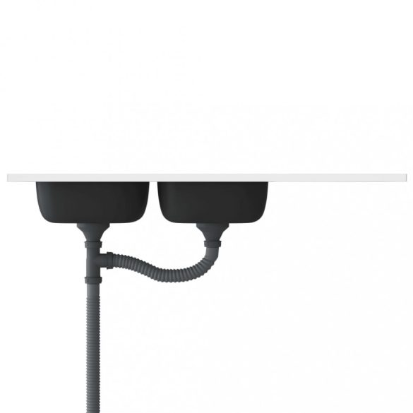 ezüst rozsdamentes acél dupla konyhamosogató 1200x600x155 mm