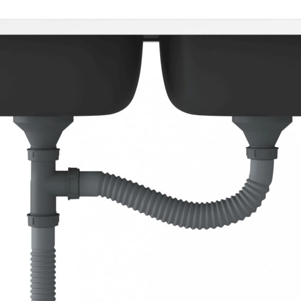 ezüst rozsdamentes acél dupla konyhamosogató 1200x600x155 mm