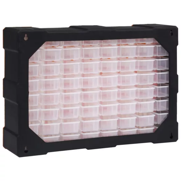 többfiókos szervező 64 fiókkal 52 x 16 x 37,5 cm