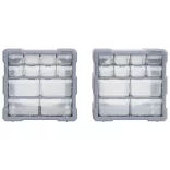 2 db többfiókos szervező 12 fiókkal 26,5 x 16 x 26 cm