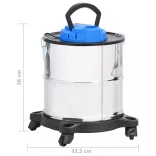 rozsdamentes acél HEPA-szűrős hamuporszívó 1200 W 20 L