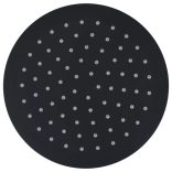 fekete kerek rozsdamentes acél esőztető zuhanyfej 20 cm