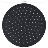 fekete kerek rozsdamentes acél esőztető zuhanyfej 25 cm