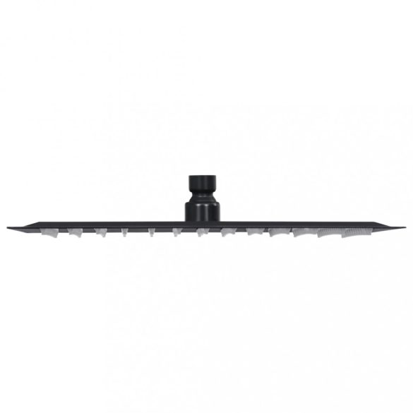 fekete négyszögletes rozsdamentes acél esőztető zuhanyfej 25x25 cm