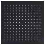 fekete négyszögletes rozsdamentes acél esőztető zuhanyfej 30x30 cm