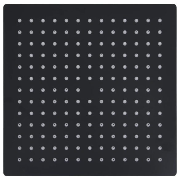 fekete négyszögletes rozsdamentes acél esőztető zuhanyfej 30x30 cm