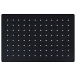 fekete négyszögletes rozsdamentes acél esőztető zuhanyfej 30x20 cm